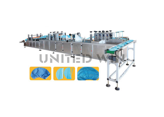 Fully Automatic Surgical Non Woven Doctor Cap Making Machine Ultrasonic Welding 8.5KW